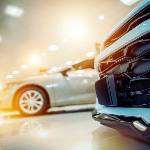 Spotless car dealership showroom maintained by Noble Janitorial